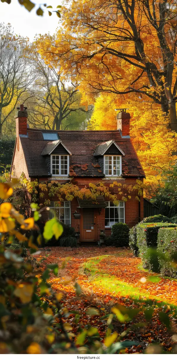 Charming Brick Cottage in Autumnal English Countryside