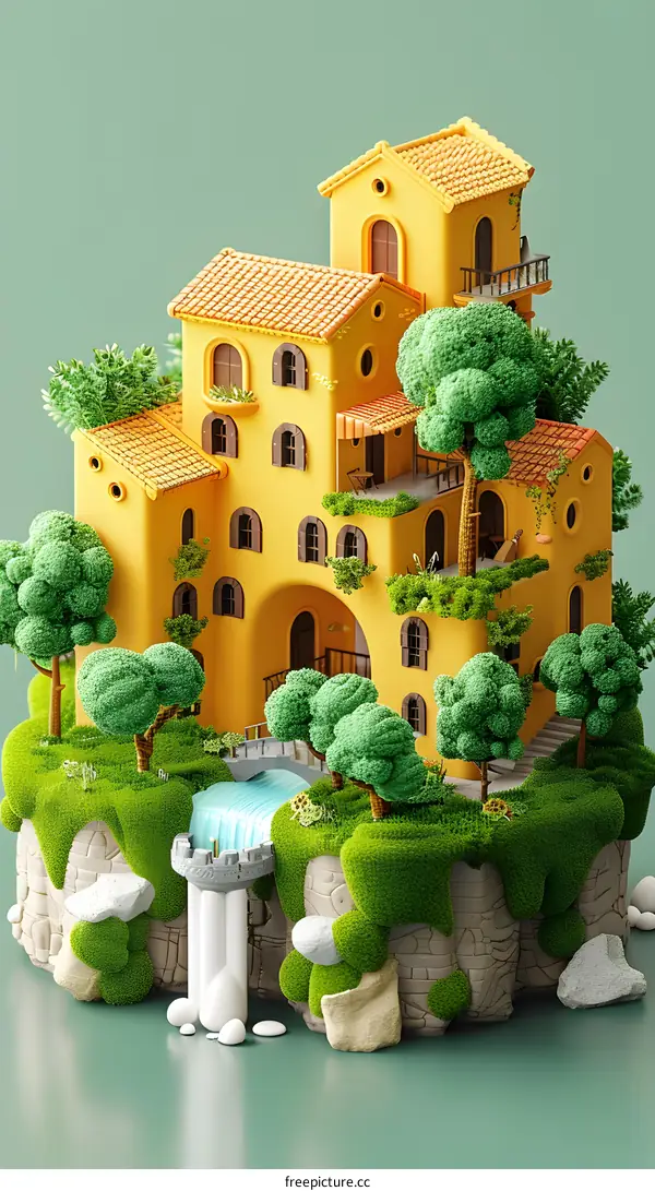 3D rendering of a cartoon house