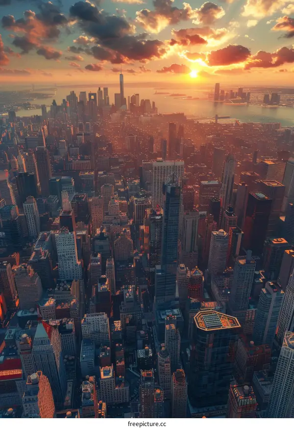 New York City Sunset Skyline