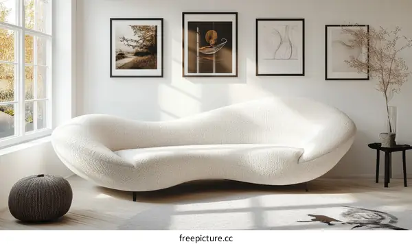 Modern Living Room Sofa with Art Gallery Wall Decor