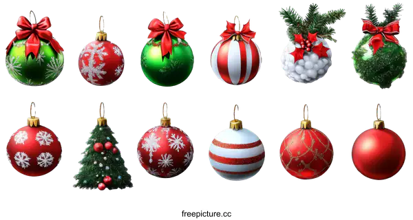 [Transparent Background PNG]Christmas Ornaments Illustration Collection