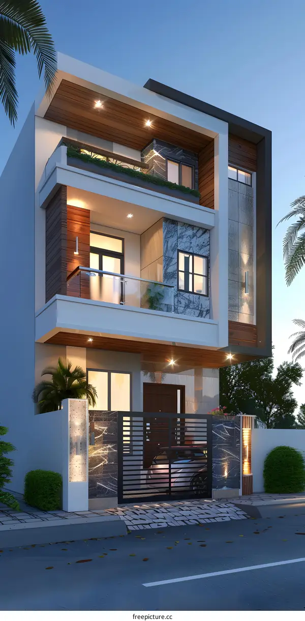 The exterior design of a modern house