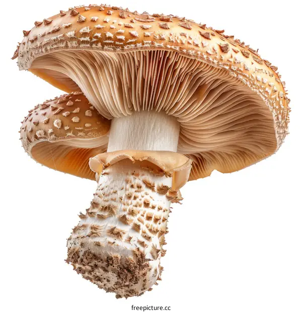 A Large Brown Mushroom with a White Stalk