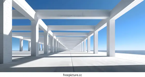 White Concrete Structure Architectural Design Minimalism