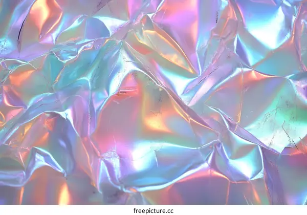 Abstract Holographic Crinkled Material Texture