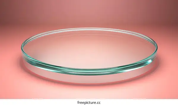 Transparent Glass Plate on a Pink Background