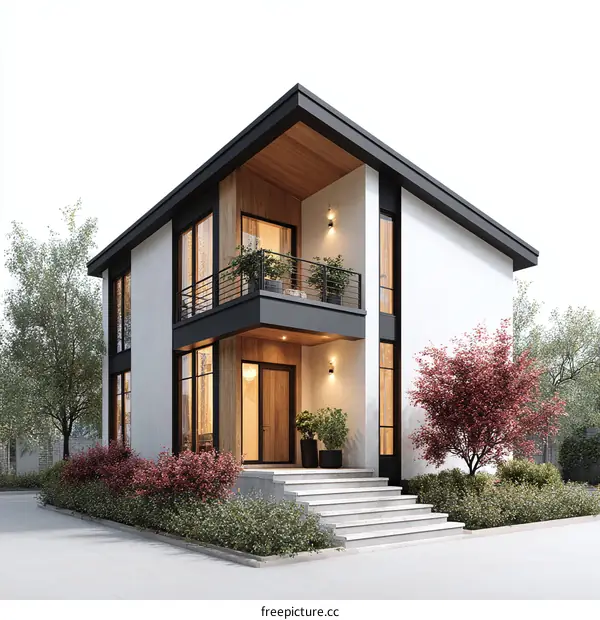 Modern House Exterior Design Illustration