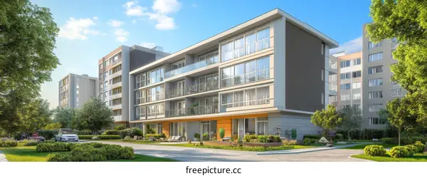 Modern Apartment Buildings Exterior View