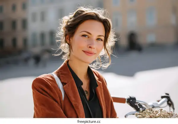 Woman in a City Square