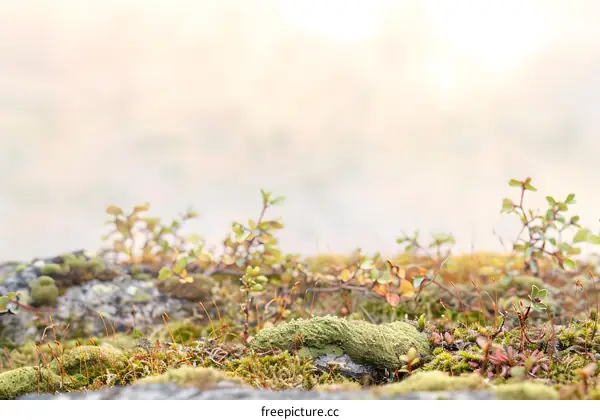 Close Up of Green Moss Growing on the Ground