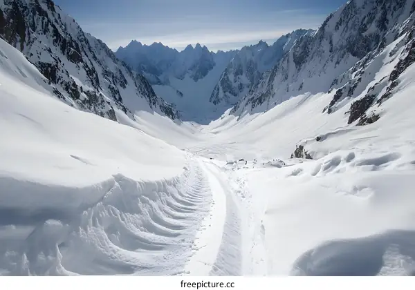 Snowy Mountain Valley Path
