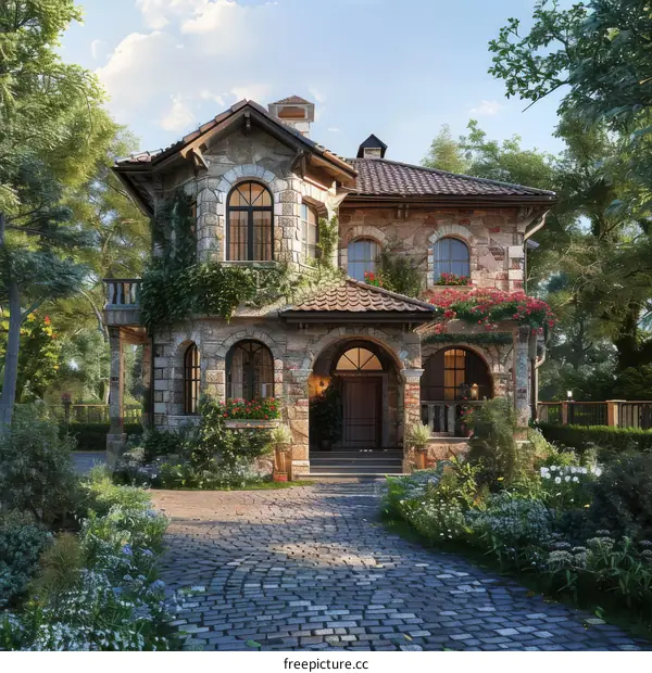 Elegant Stone Villa with Lush Gardens