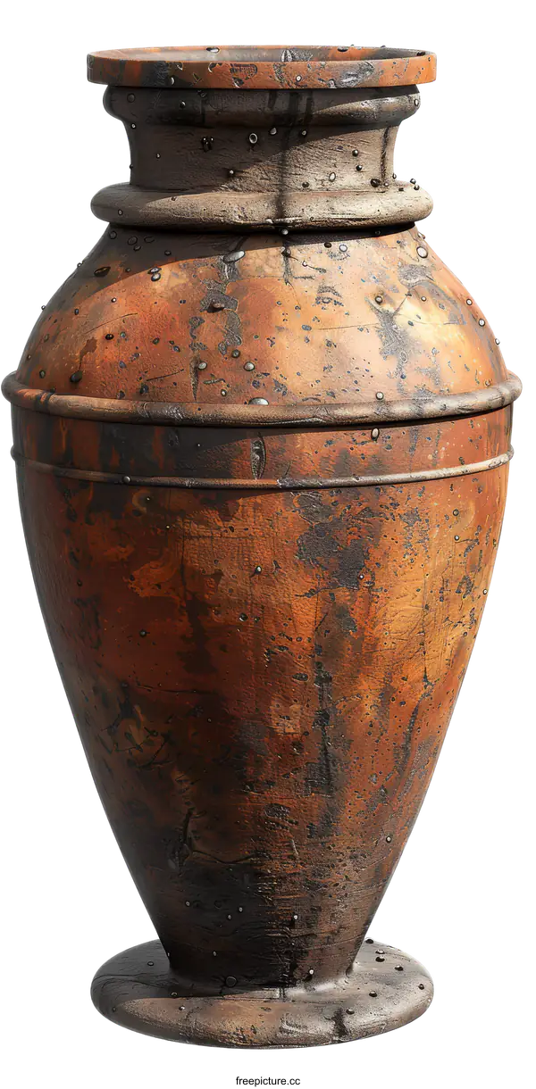 [Transparent Background PNG]rusty clay pot with rivets