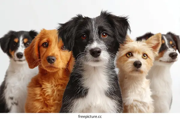 Adorable Puppies Posing Together