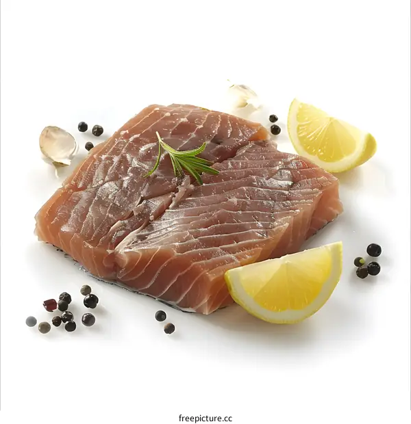 Fresh Salmon Fillet with Spices and Lemon