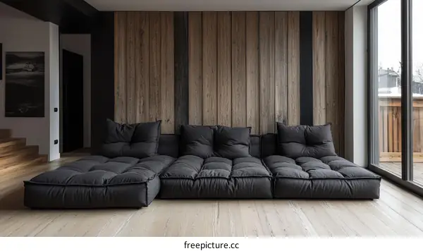 Modern Minimalist Dark Grey Modular Sofa