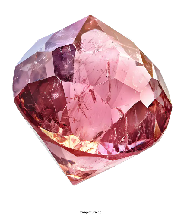 [Transparent Background PNG]Pink gemstone on white background