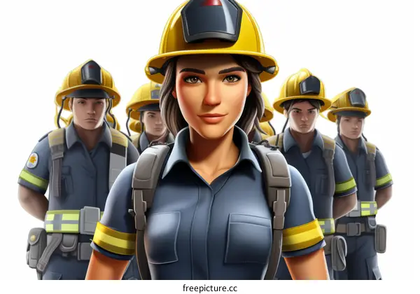 Firefighters in Protective Gear