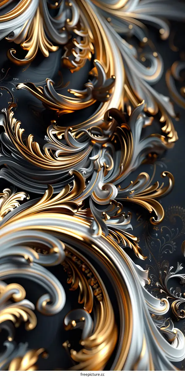 Ornate Gold and Silver Decorative Design