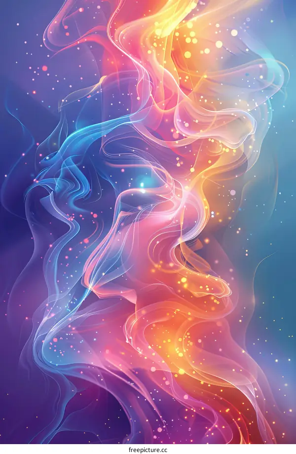 Abstract Colorful Flowing Lines Illustration