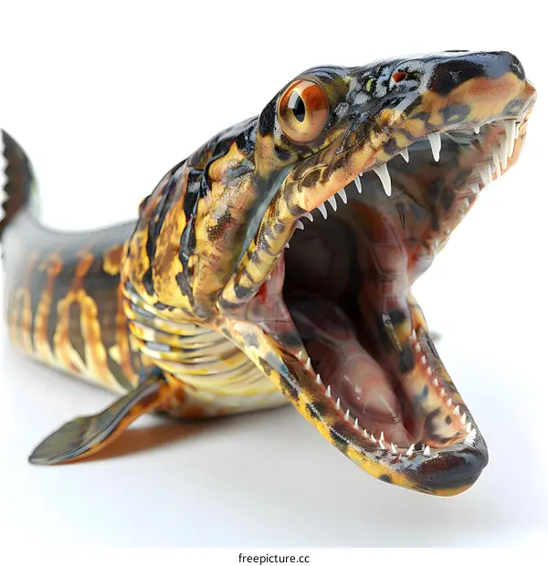 Prehistoric Fish with Open Mouth