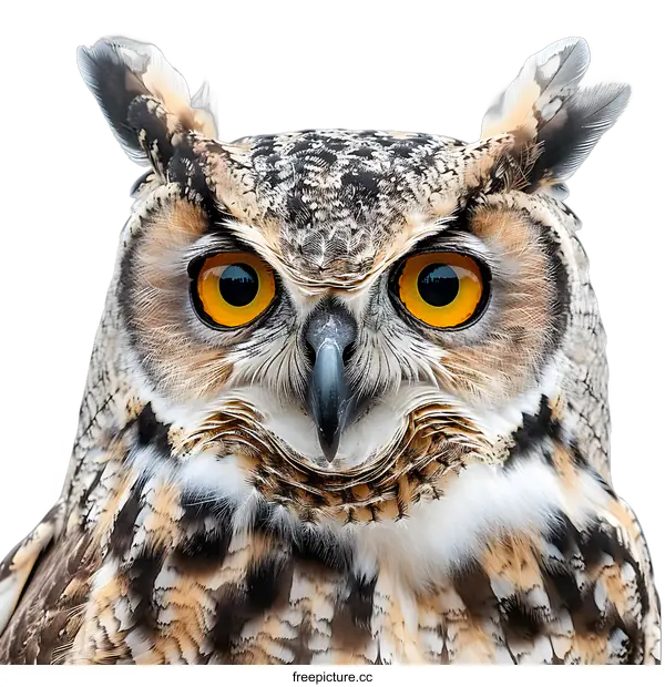 [Transparent Background PNG]Close-up Portrait of an Owl