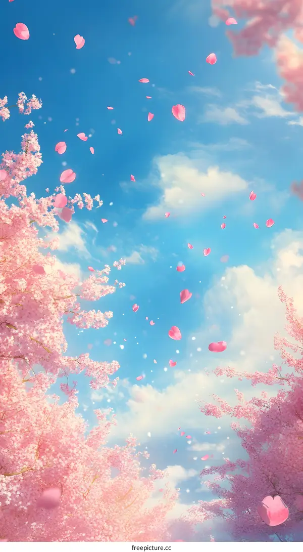 Beautiful Pink Cherry Blossom Tree in Spring