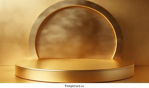 Golden Geometric Display Podium