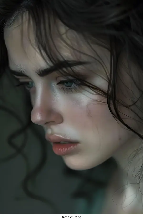 Woman with Melancholy Gaze