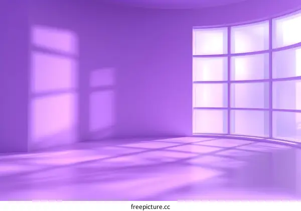 Purple Room Interior with Large Window