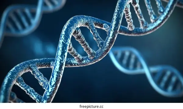 Detailed 3D DNA Structure Illustration