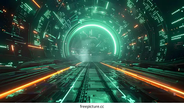 Futuristic Neon Tunnel Background