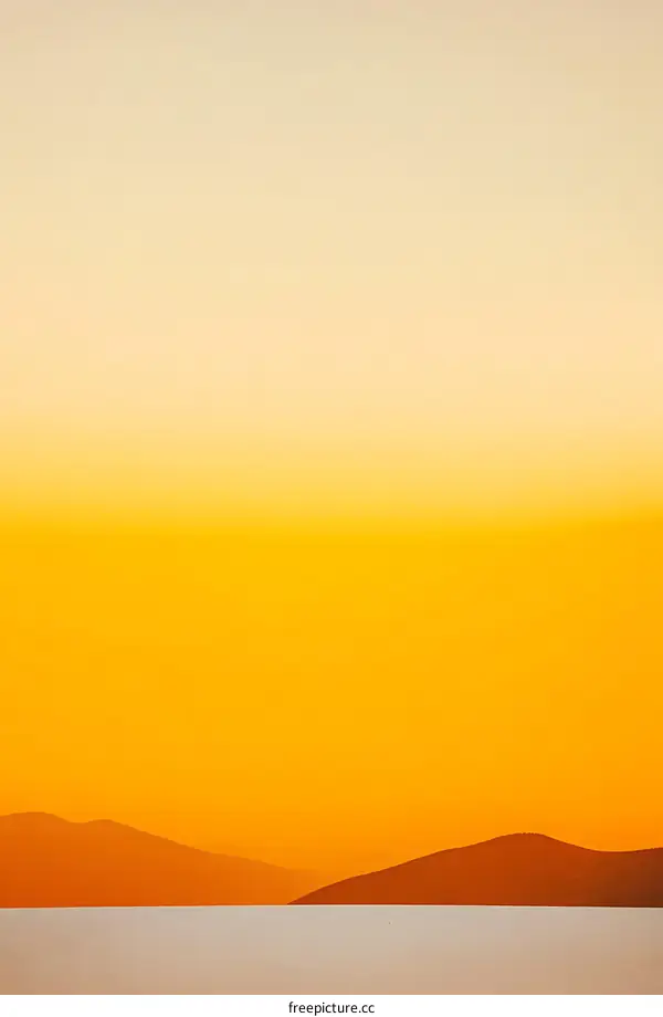 Orange Sky Sunset Mountain Range Landscape