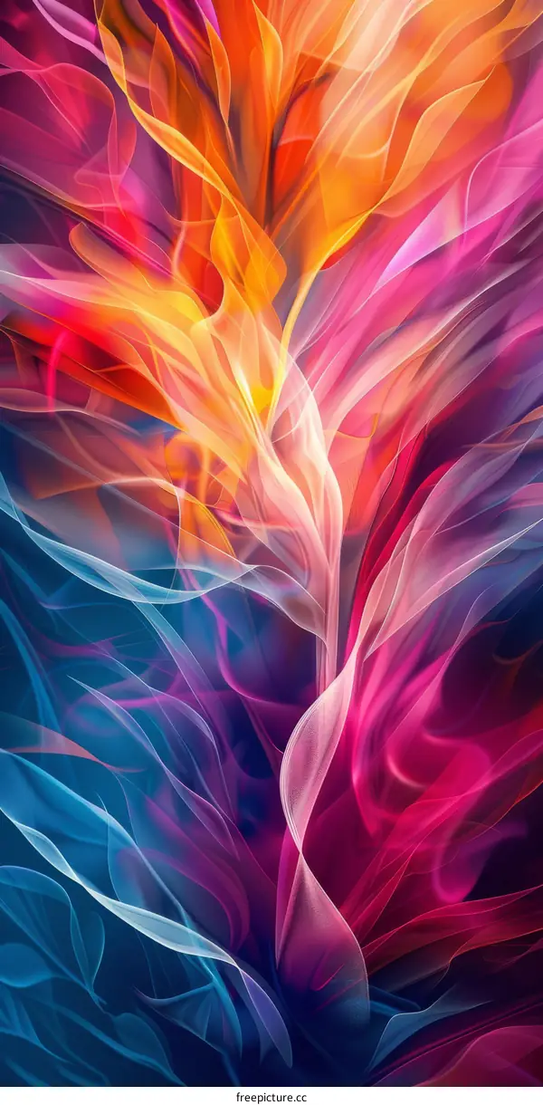 Colorful abstract flower-like painting