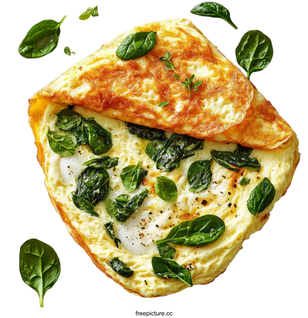 [Transparent Background PNG]Spinach and Egg Frittata Breakfast Delight