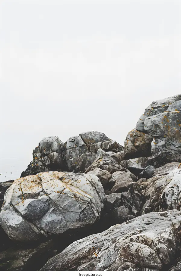 Large Grey Rocks on the Shoreline