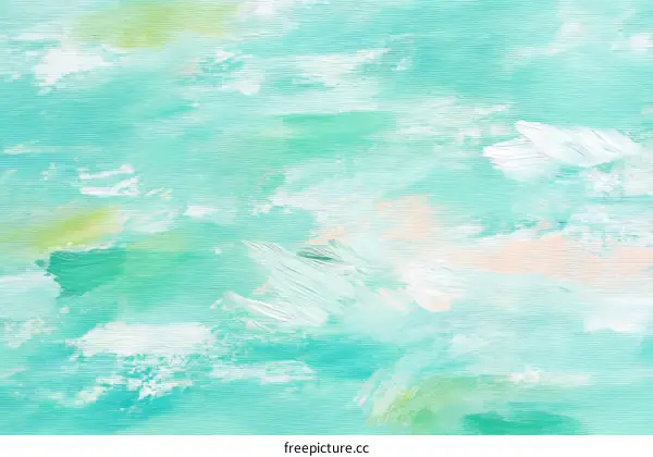 Abstract Painting in Light Teal and White