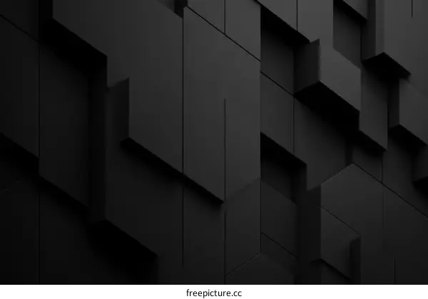 Abstract Geometric Black Cubes Background Design