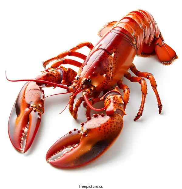 A bright red lobster