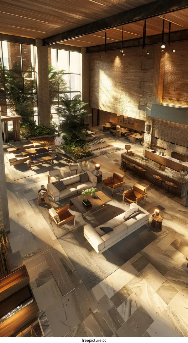Modern Lobby Interior Design with Natural Light