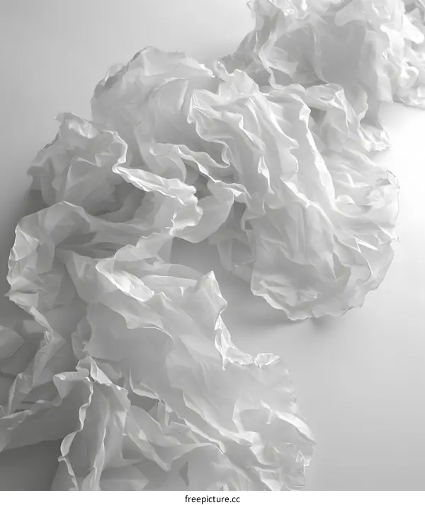 Abstract White Crumpled Fabric Texture