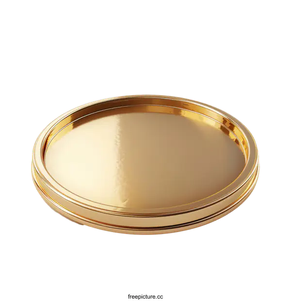 [Transparent Background PNG]Golden Round Podium on White Background