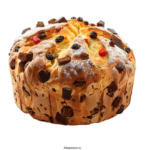 [Transparent Background PNG]Close-up of a traditional Italian Christmas cake