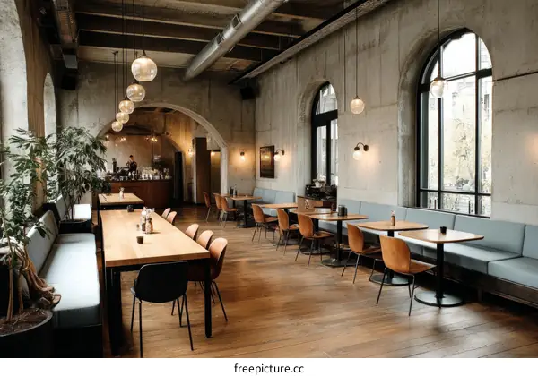 Modern Industrial Cafe Interior Design