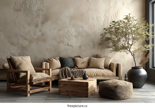 Rustic Modern Living Room Interior Design