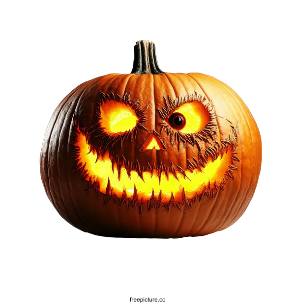 [Transparent Background PNG]Spooky Halloween Carved Pumpkin