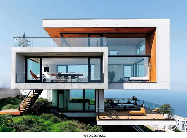 Modern Concrete House with Ocean Views