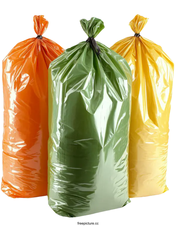 [Transparent Background PNG]Colorful Plastic Garbage Bags