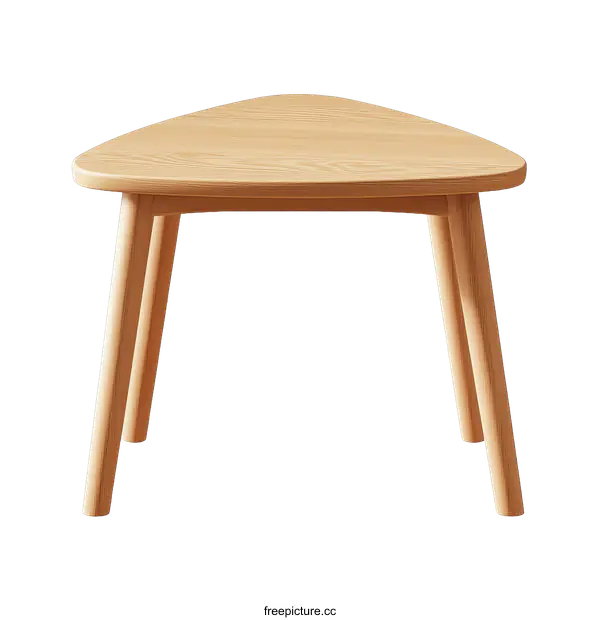 [Transparent Background PNG]Triangular Wooden Coffee Table Illustration