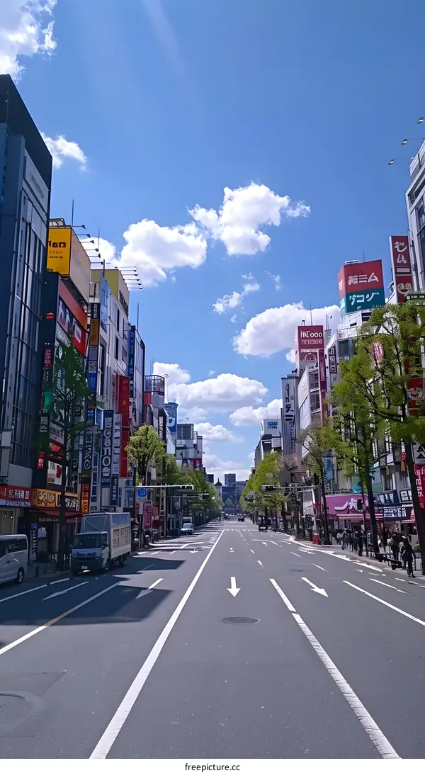 Empty City Street in Japan